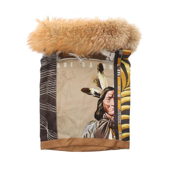 HERMES Snood Fur Carre en RENARD GOLD CARRE EN CARRES Scarf Clothing Silk Fox... - Picture 3 of 8